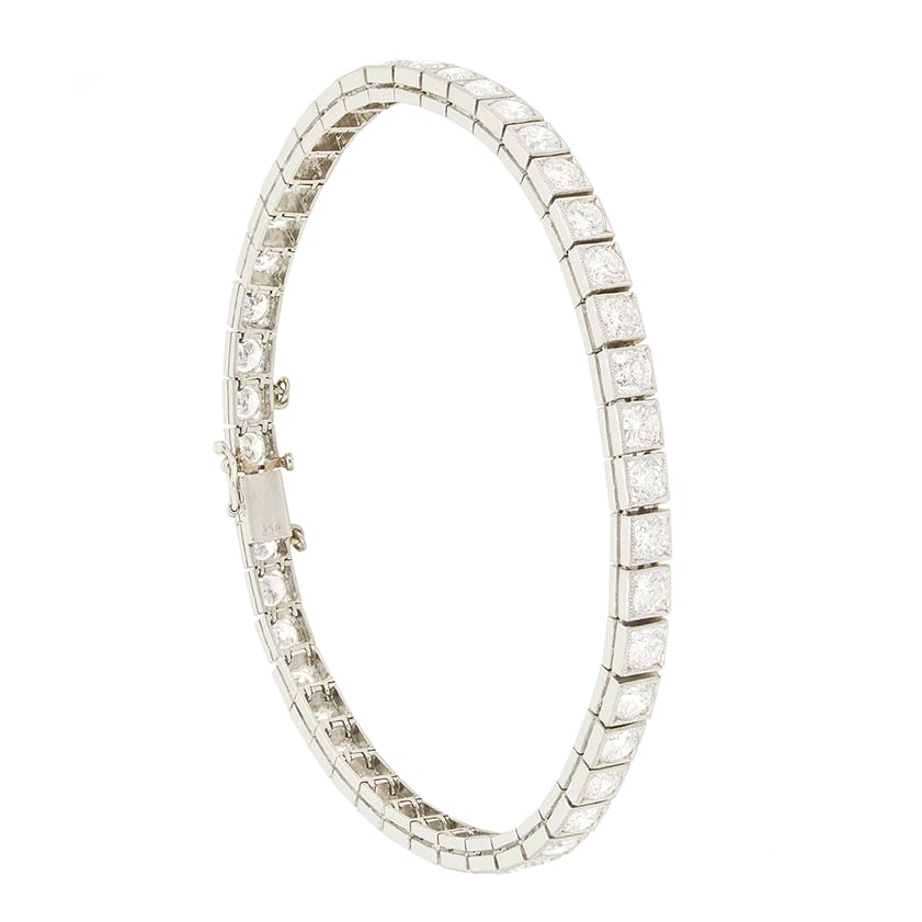 Late Deco 6.90ct Diamond Line Bracelet, c.1940s