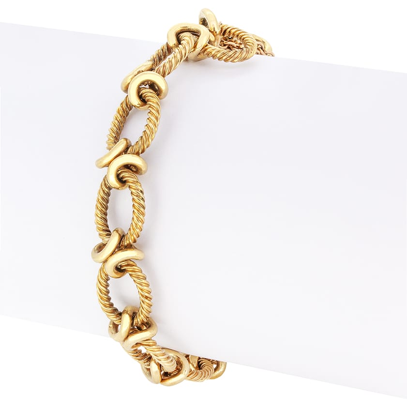 Vintage 9ct Yellow Gold Chain Bracelet, hallmarked 1963