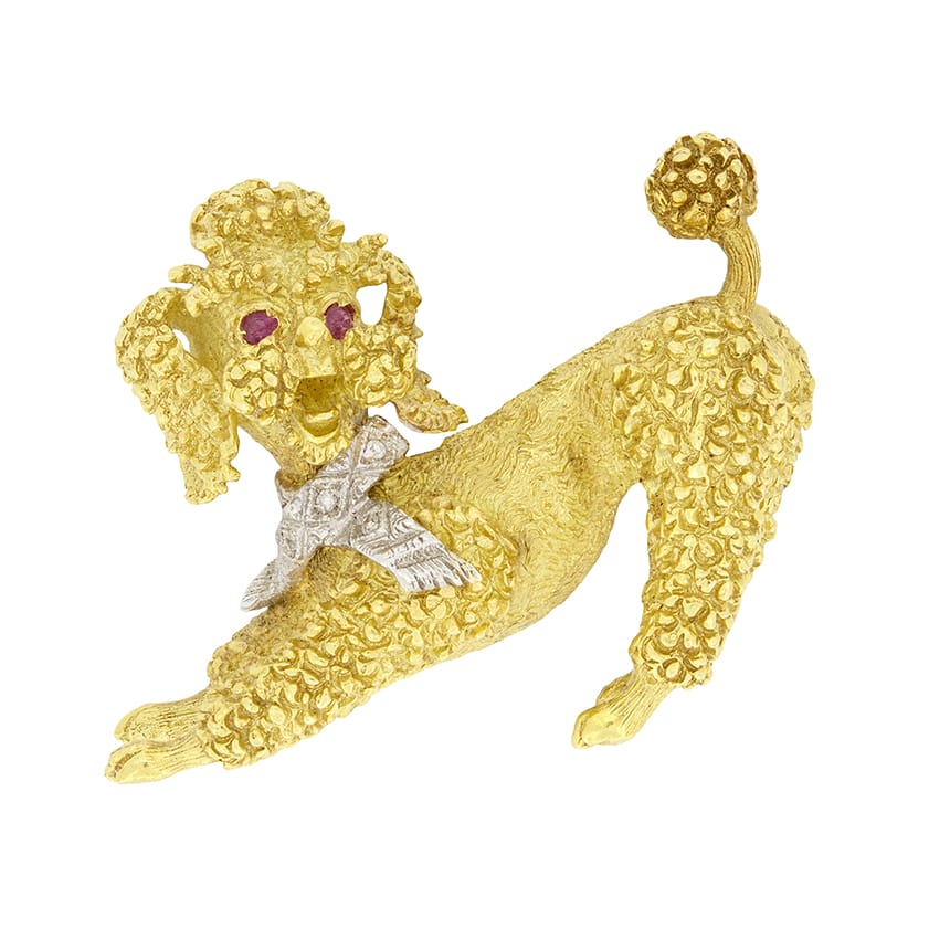 Vintage Poodle Brooch, c.1960s
