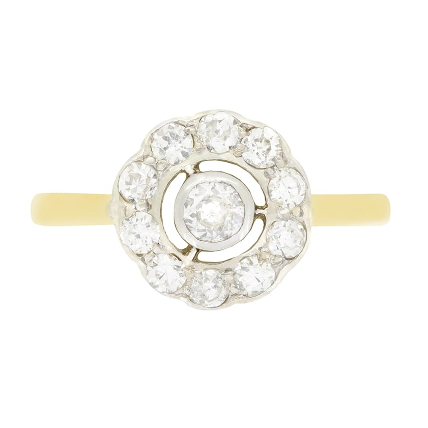 Edwardian 0.85ct Diamond Cluster Ring, c.1910s