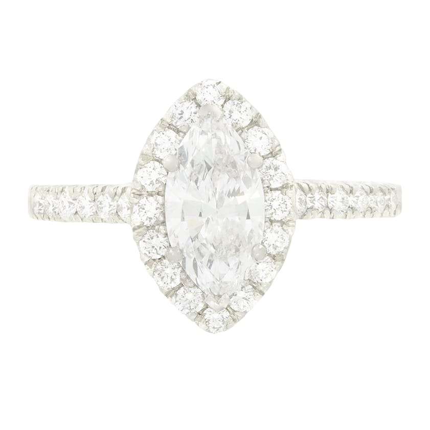 Contemporary 0.86ct Diamond Halo Ring