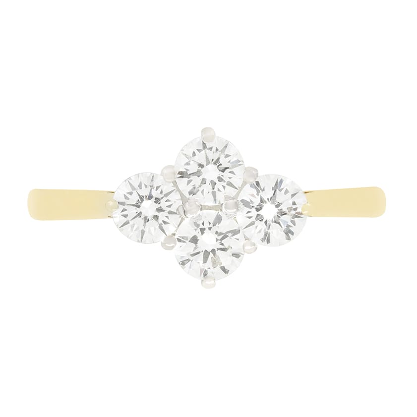 Contemporary 0.80ct Diamond Cluster Ring