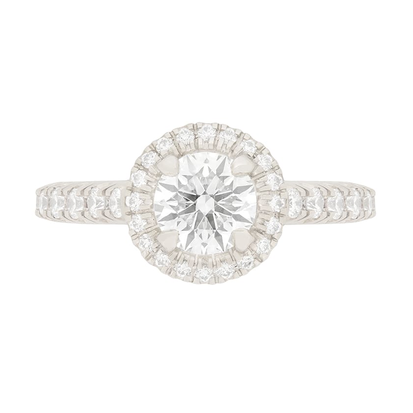Cartier 0.70ct Diamond 1895 Destinée Halo Solitaire Ring