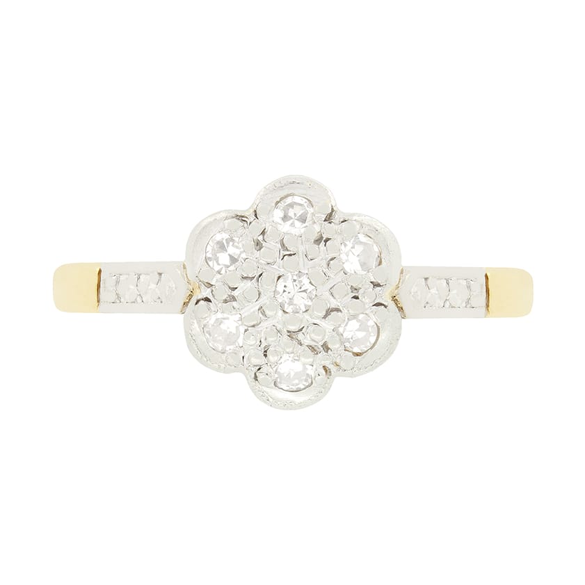 Vintage 0.07ct Diamond Daisy Cluster, c.1950s
