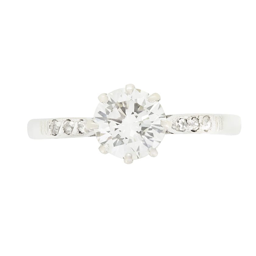 Late Deco 1.05ct Diamond Solitaire Ring, c.1940s