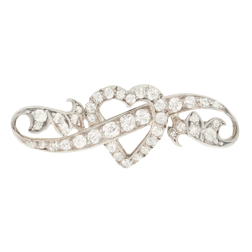 Victorian 1.00ct Diamond Brooch, c.1880s