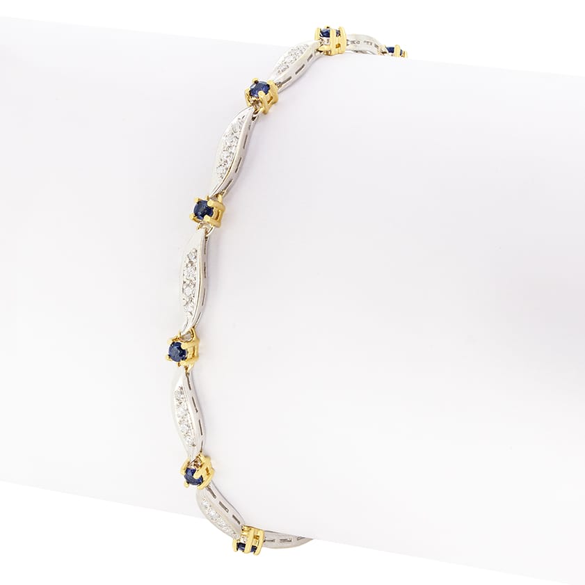 Vintage 0.60ct Sapphire and Diamond Bracelet, c.1970s