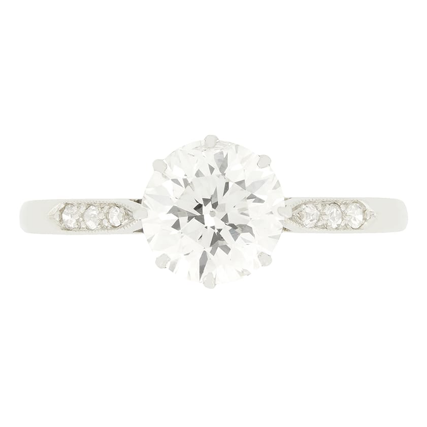 Art Deco 1.60ct Diamond Solitaire Ring, c.1920s