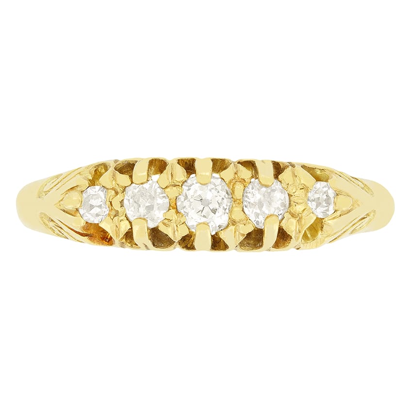Victorian 0.32ct Diamond Five Stone Ring, c.1880s