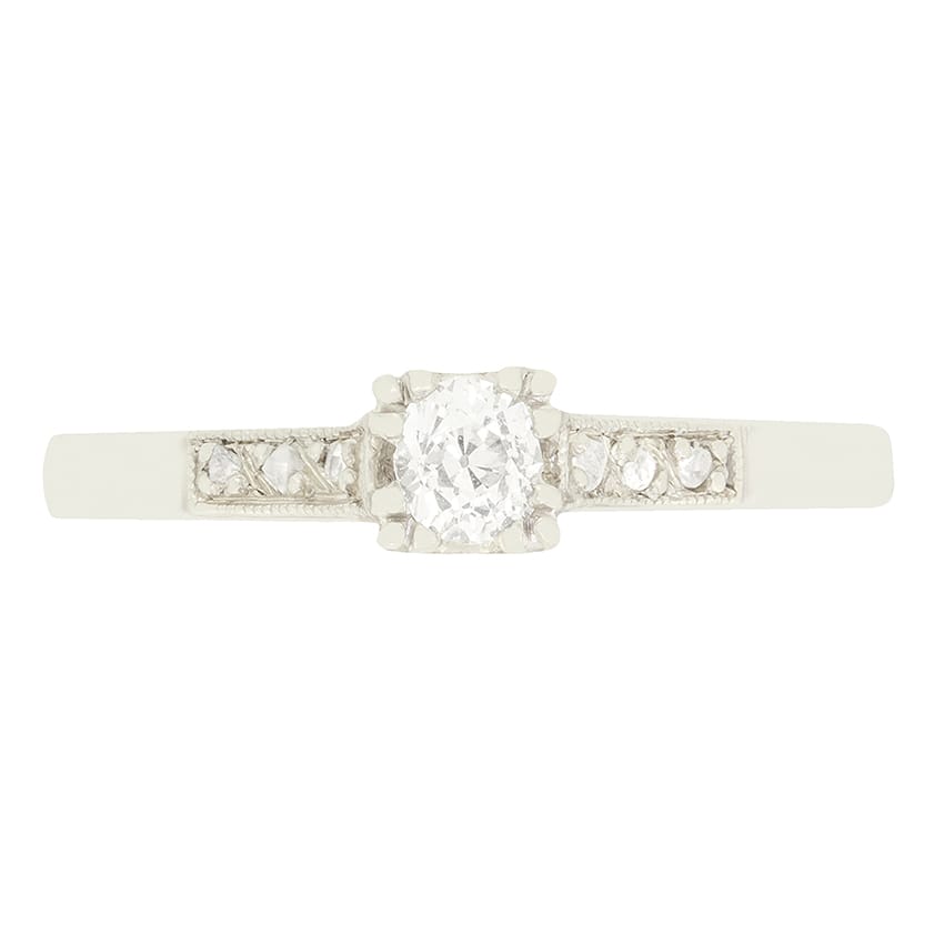 Art Deco 0.28ct Diamond Solitaire Ring, c.1920s