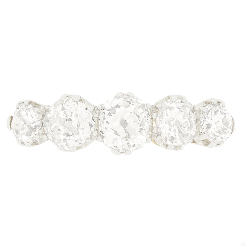 Edwardian 2.10ct Diamond Five Stone Ring, c.1910s