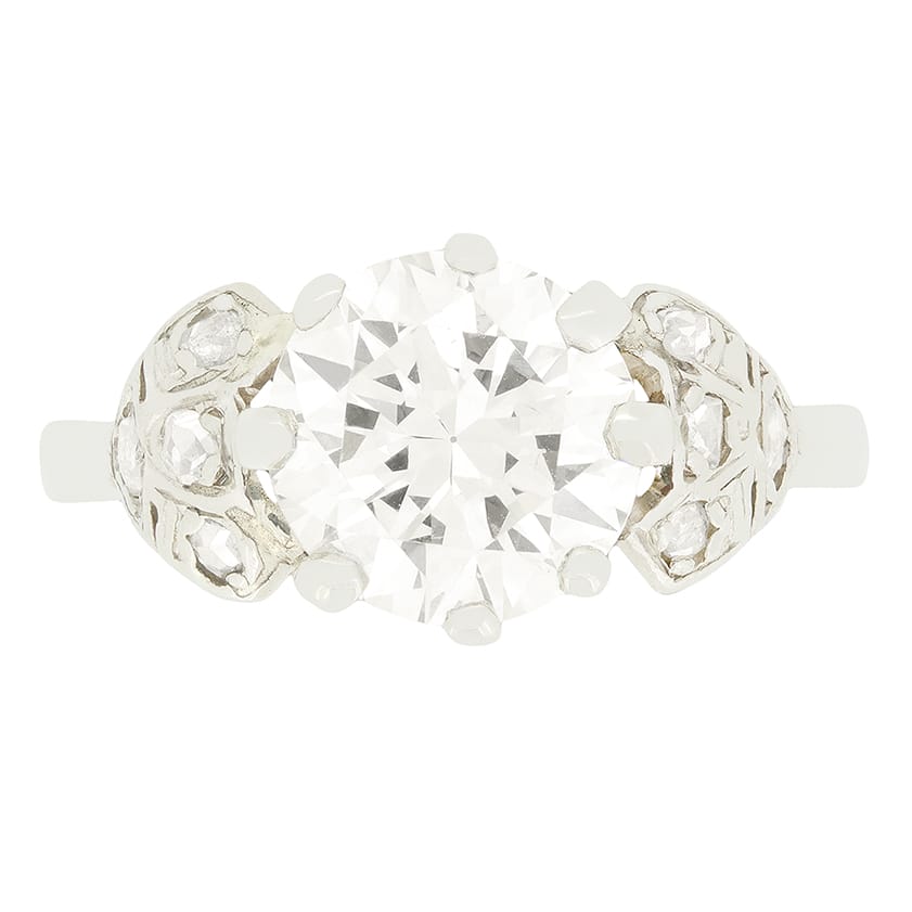 Art Deco 1.85ct Diamond Solitaire Ring, c.1920s