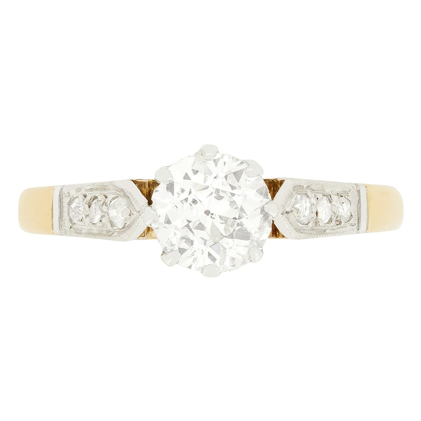 Late Deco 0.75ct Diamond Solitaire Ring, c.1930s