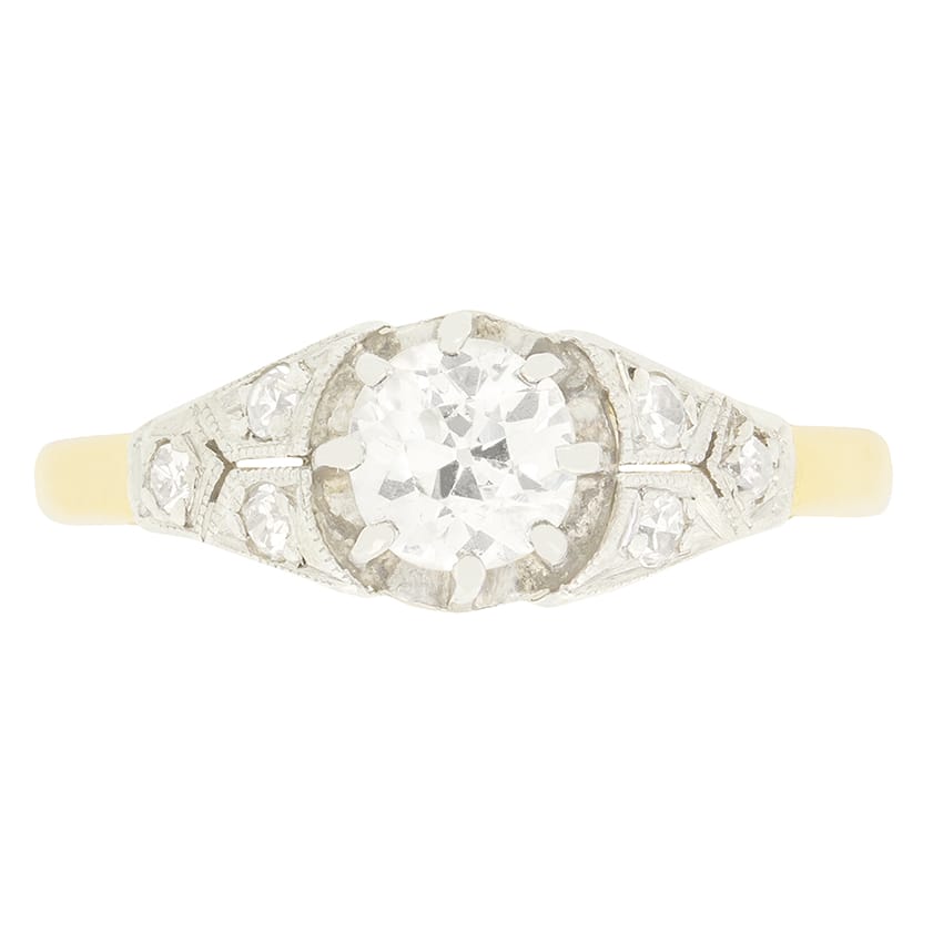 Edwardiant 0.50ct Diamond Solitaire Ring, c.1910s