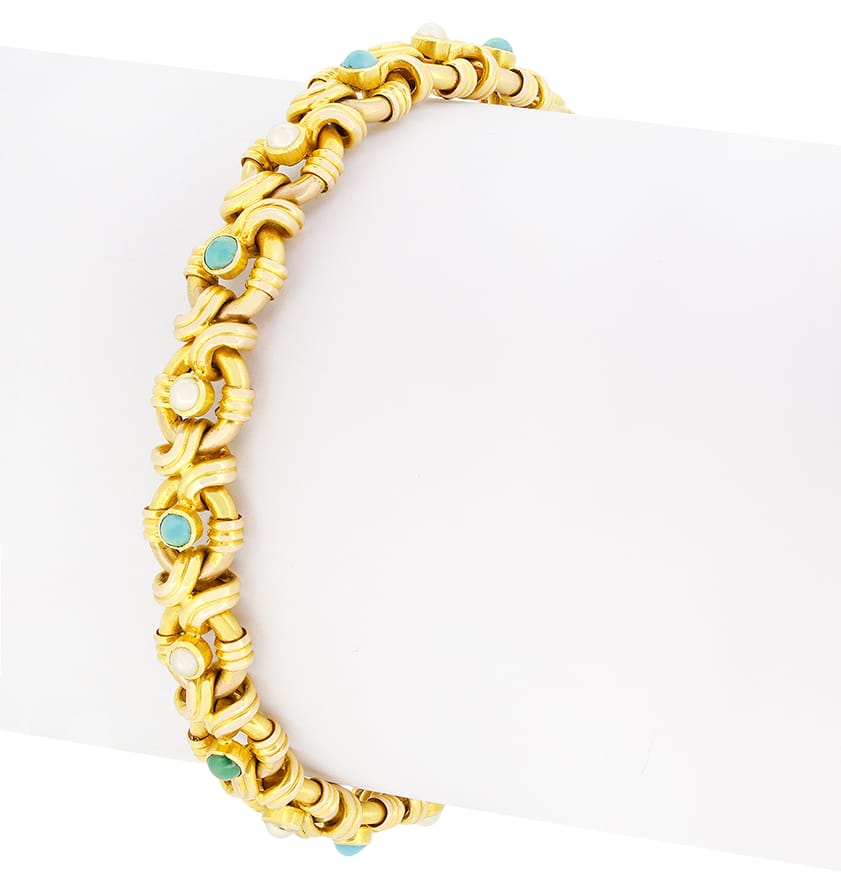 Victorian Turquoise and Pearl Bracelet, c.1880s