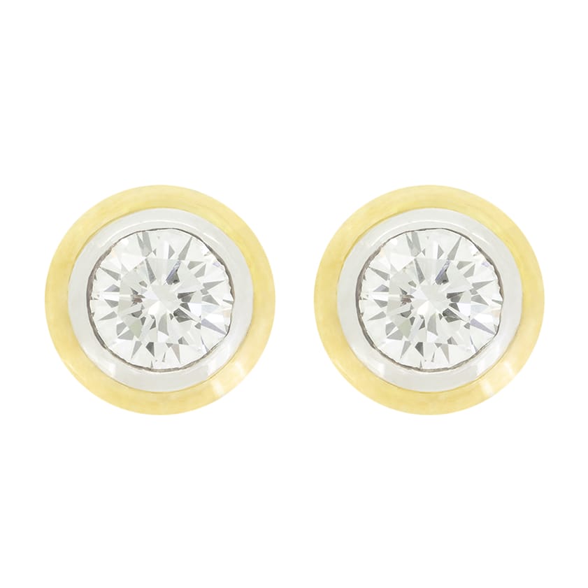 Vintage 1.50ct Diamond Stud Earrings, c.1970s