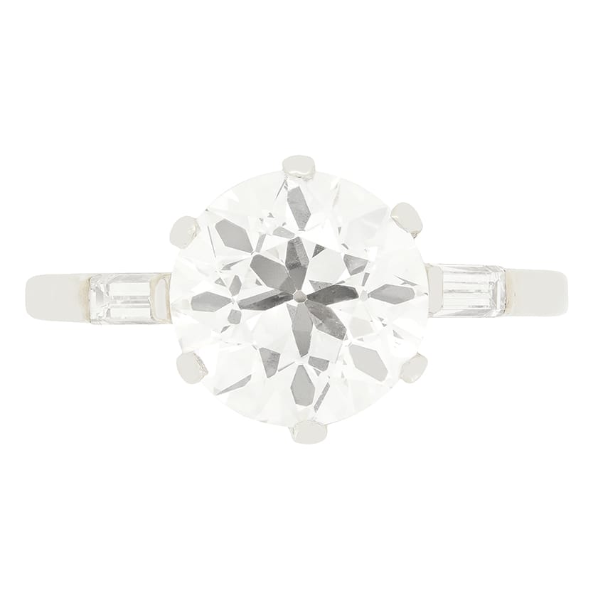 Art Deco 2.82ct Diamond Solitaire Ring, c.1920s