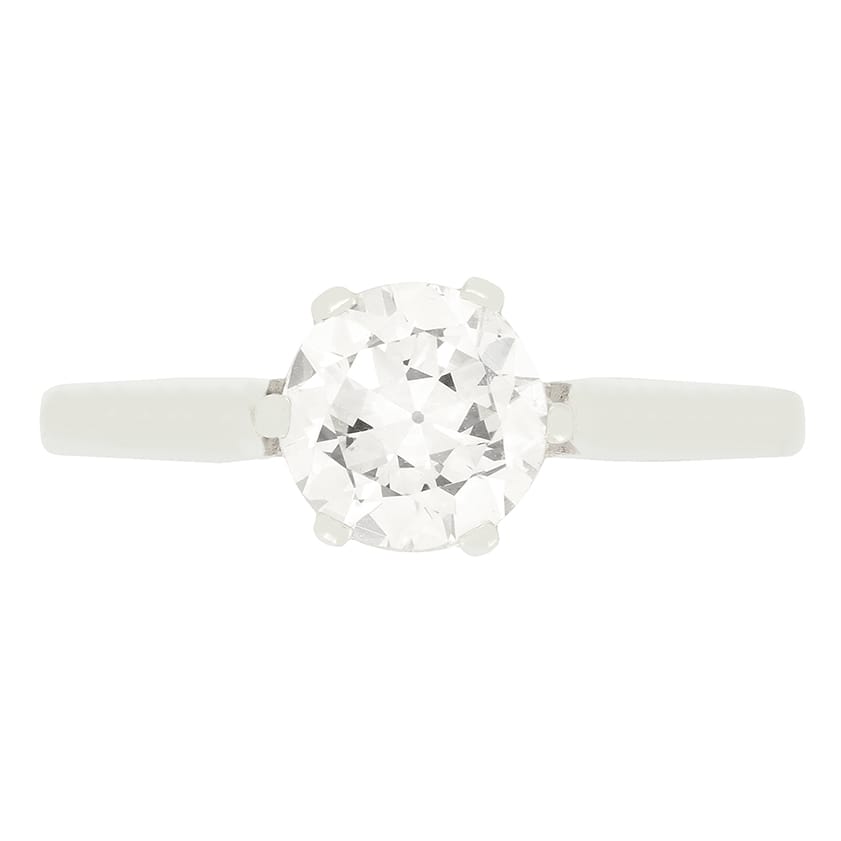 Art Deco 0.95ct Diamond Solitaire Ring, c.1920s