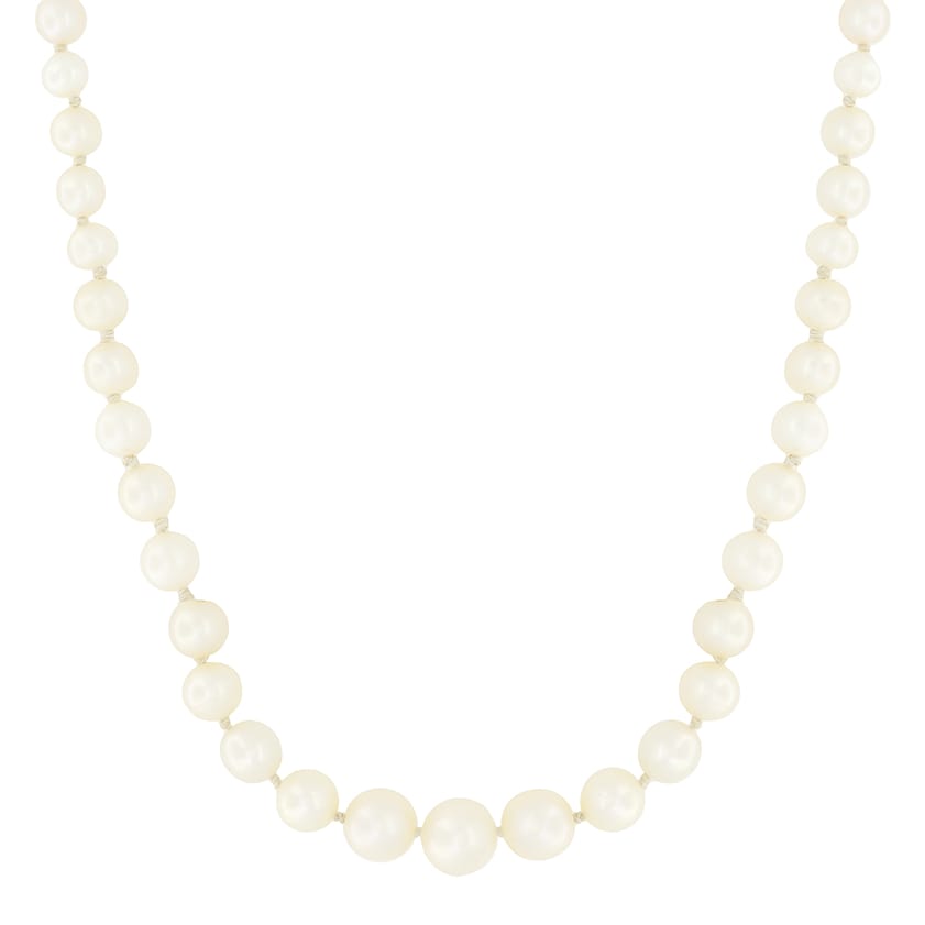 Edwardian Saltwater Pearl and Diamond Necklace, c.1910s