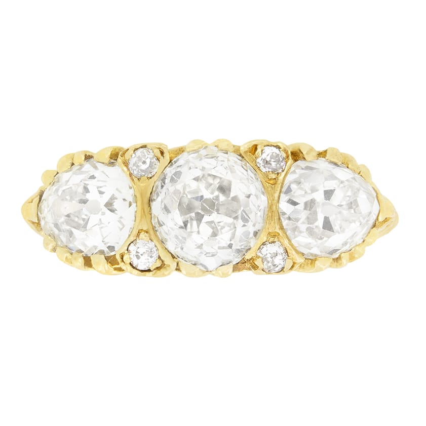 Victorian 3.00ct Diamond Three Stone Ring, c.1880s