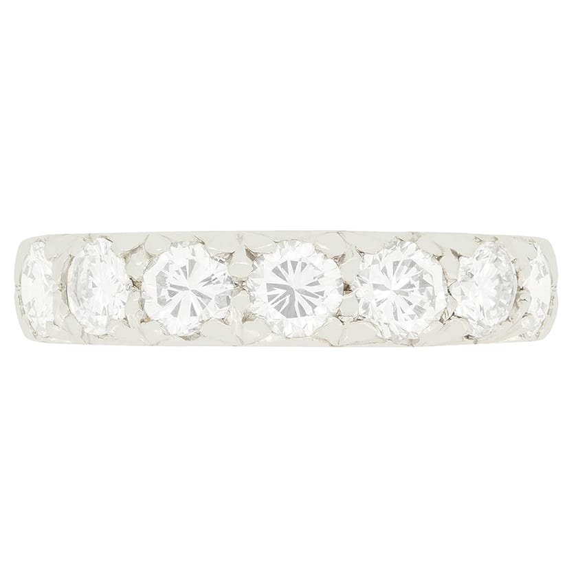 Vintage 1.40ct Diamond Seven Stone Ring, c.1970s