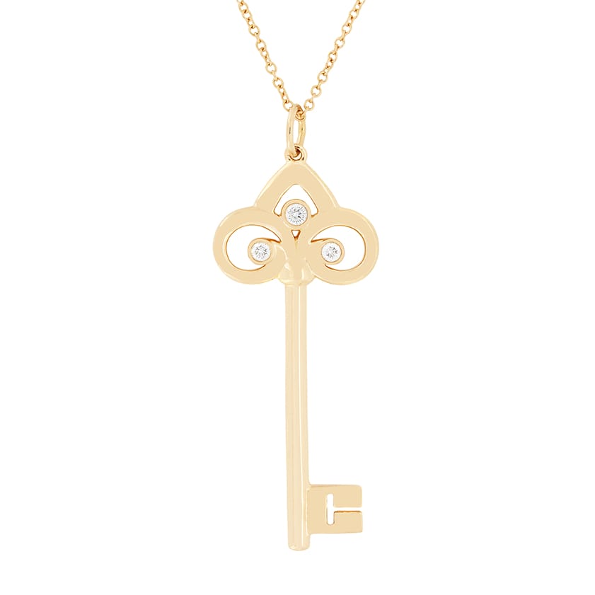Tiffany & Co. 0.07ct Diamond Fleur de Lis Key Pendant