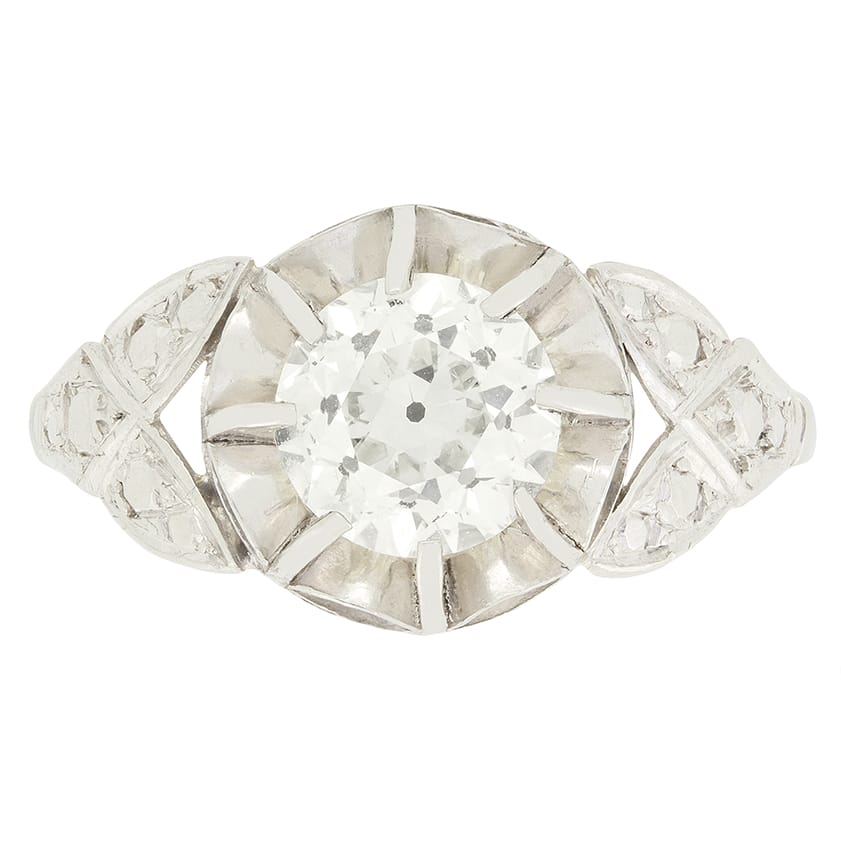 Art Deco 1.40ct Diamond Solitaire Ring, c.1920s