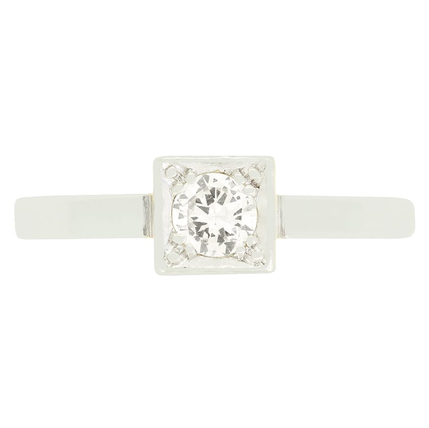Late Deco 0.25ct Diamond Solitaire Ring, c.1930s