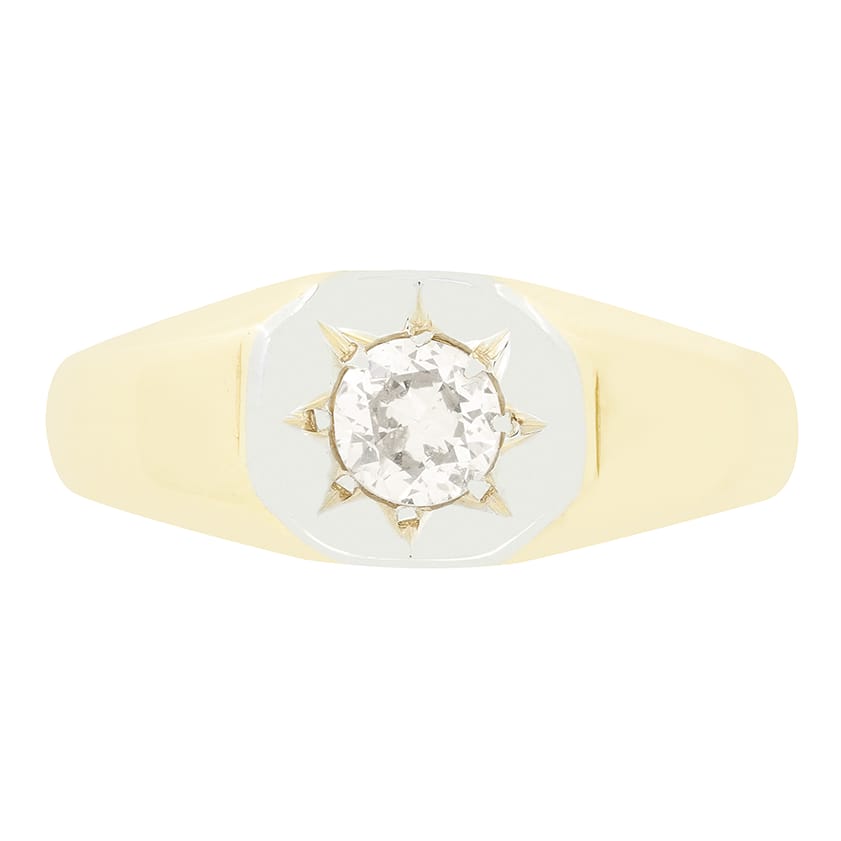 Victorian 0.30ct Diamond Signet Ring, c.1880s