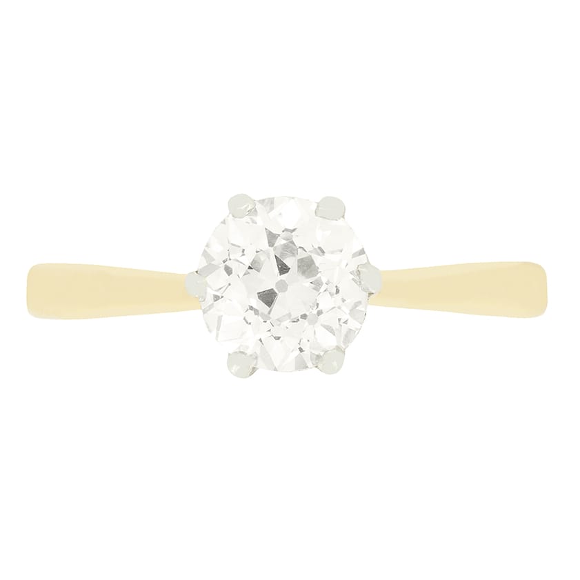 Edwardian 0.95ct Diamond Solitaire Ring, c.1910s