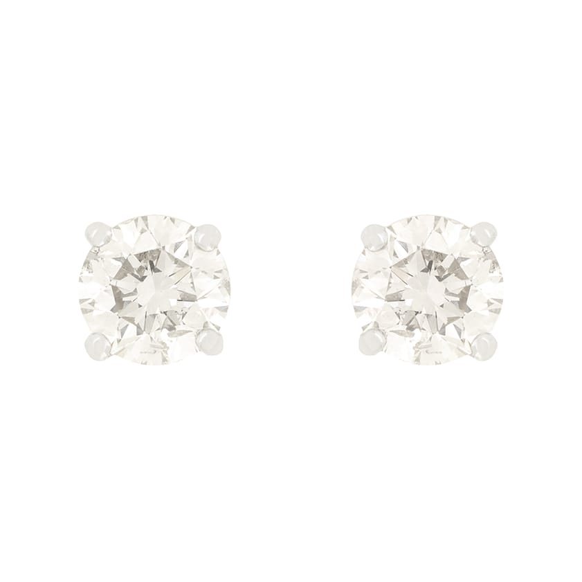 Contemporary 1.88ct Diamond Stud Earrings