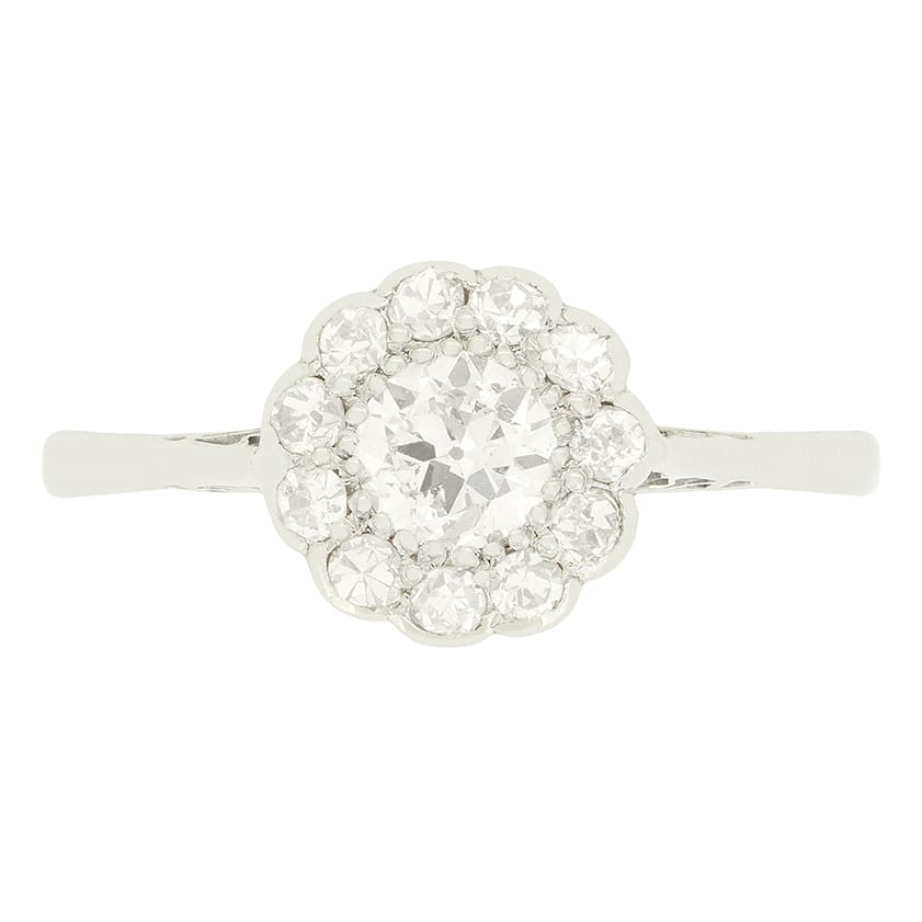 Art Deco 0.83ct Diamond Cluster ring, c.1920s