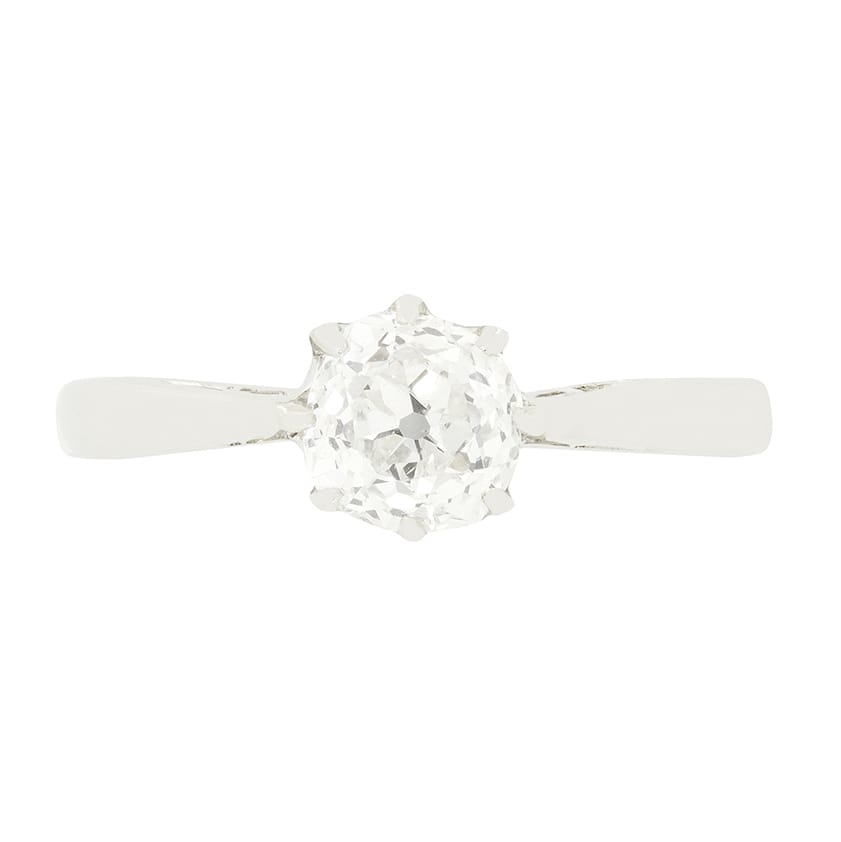 Art Deco 0.80ct Diamond Solitaire Ring, c.1920s