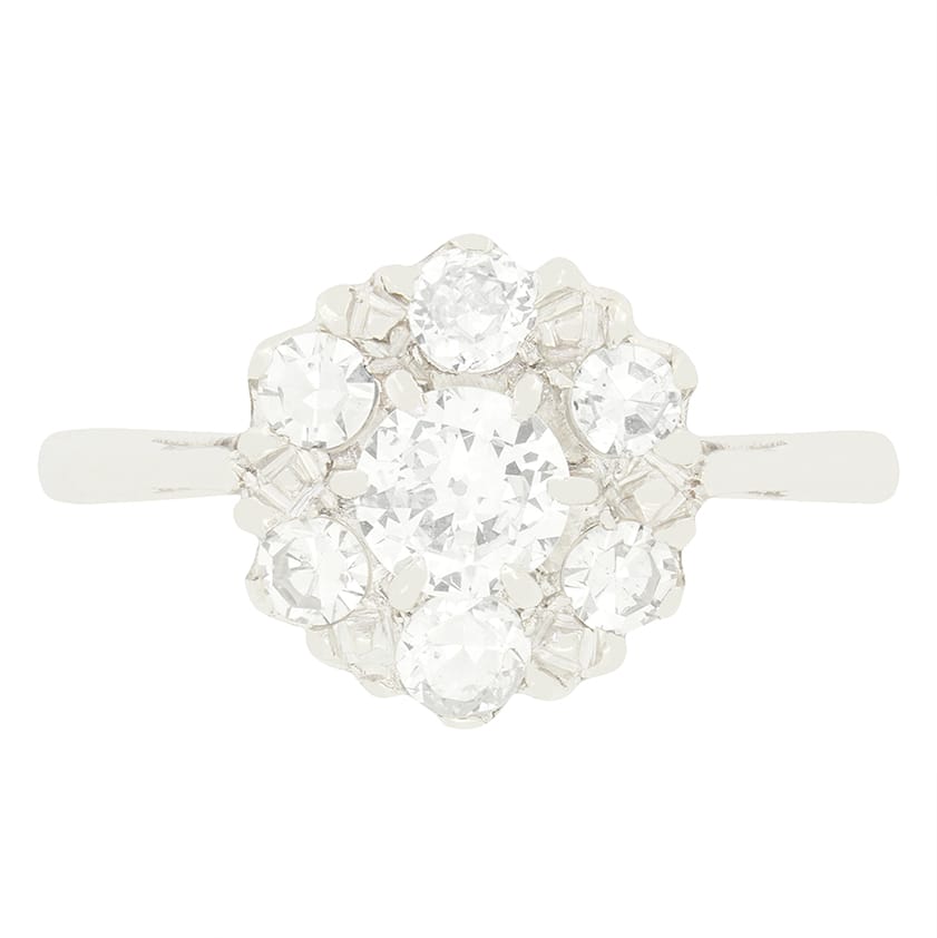 Art Deco 0.77ct Diamond Cluster Ring, c.1920s