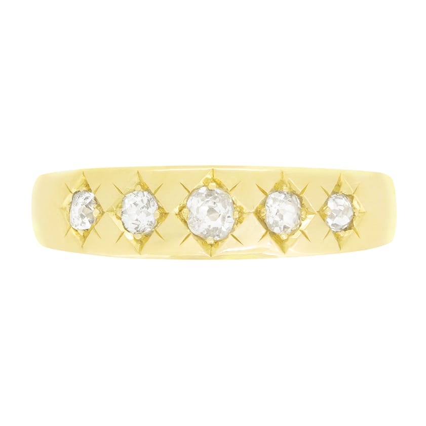 Victorian 0.50ct Diamond Five Stone Ring, hallmarked 1877