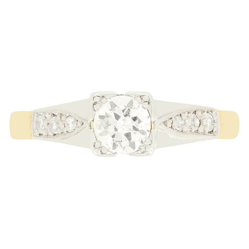 Art Deco 0.40ct Diamond Solitaire Ring, c.1930s