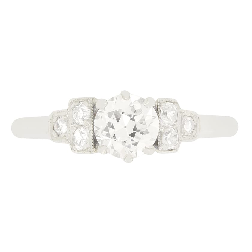 Art Deco 0.60ct Diamond Solitaire Ring, c.1920s