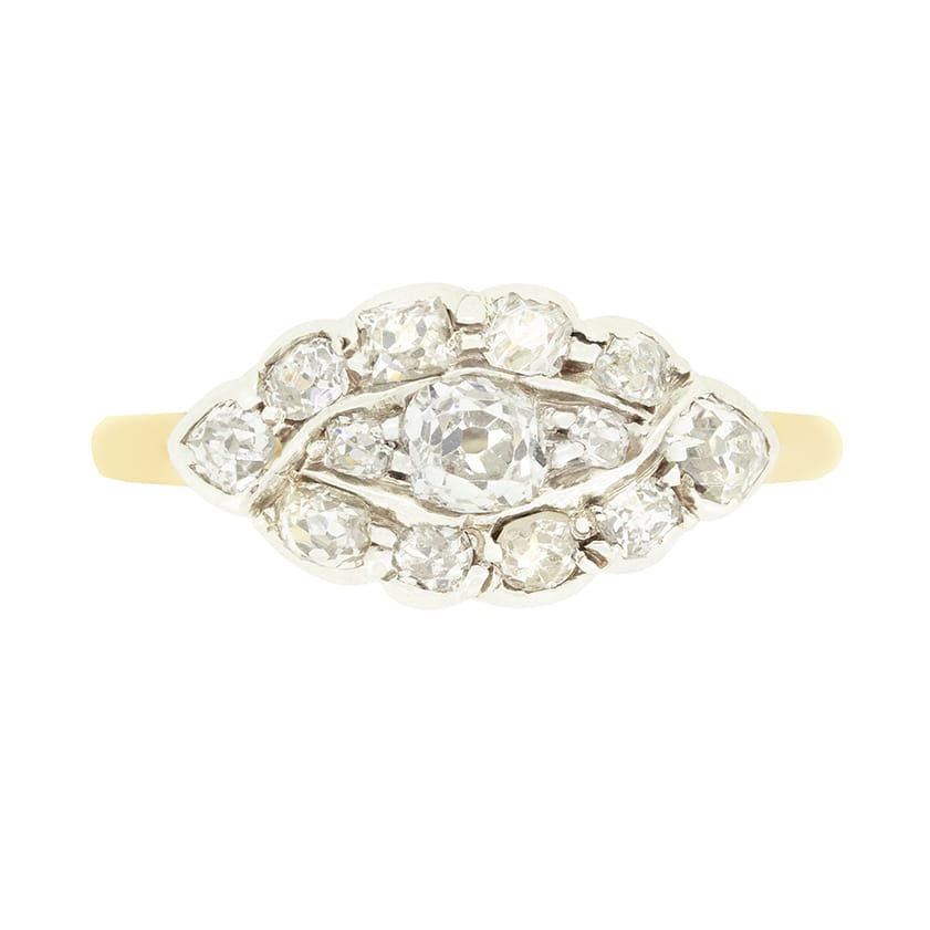Victorian 0.85ct Diamond Cluster Ring, c.1880s