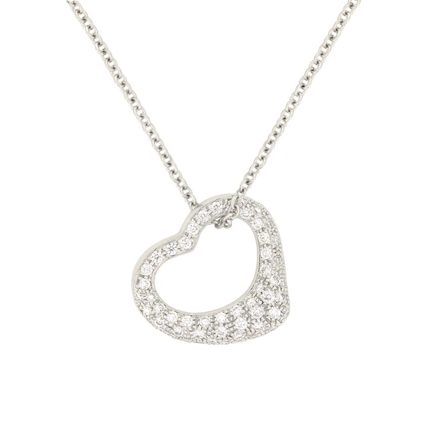 Tiffany & Co. 'Elsa Peretti' 0.45ct Diamond Open Heart Pendant