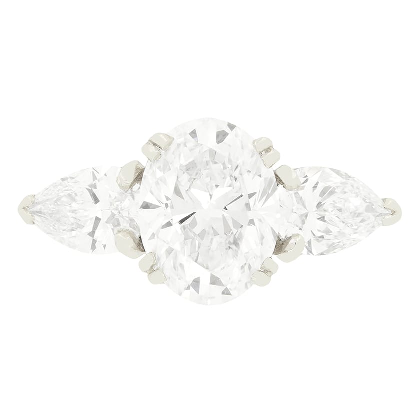 Boucheron 3.10ct Diamond Diamond Three Stone Ring  , c.1980s