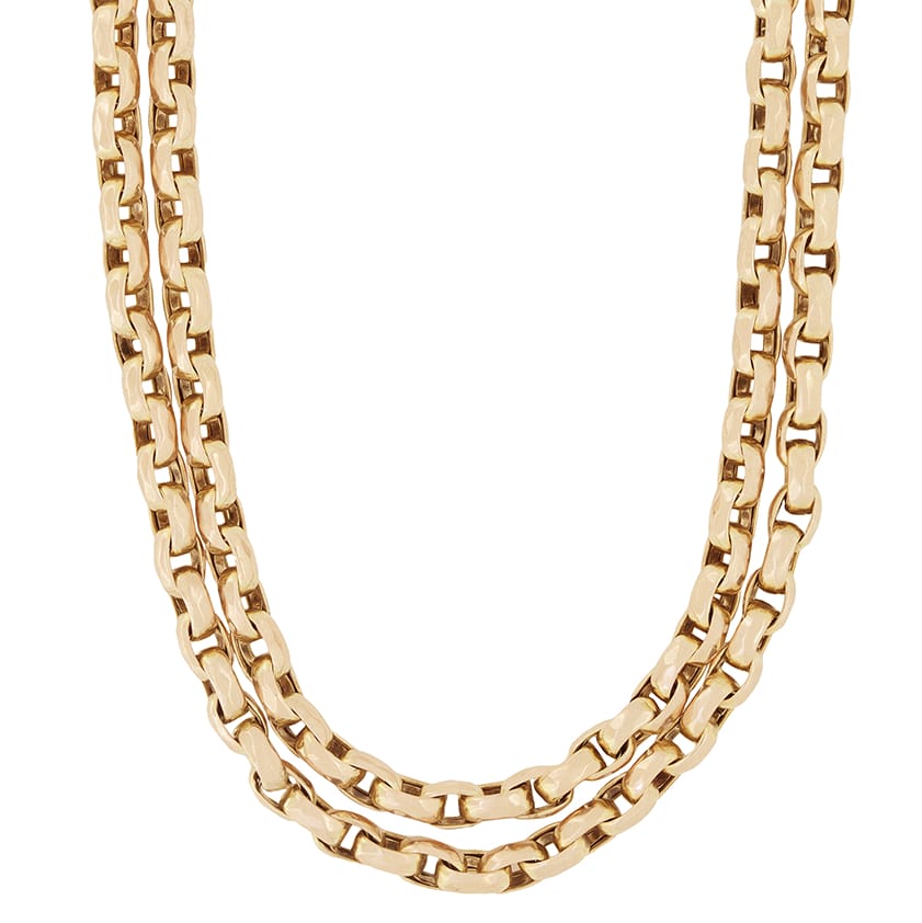 Antique 9ct Rose Gold Guard Chain, c.1900s